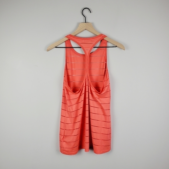 Athleta Orange Stripe Athletic Tank Top Small - Picture 4 of 5